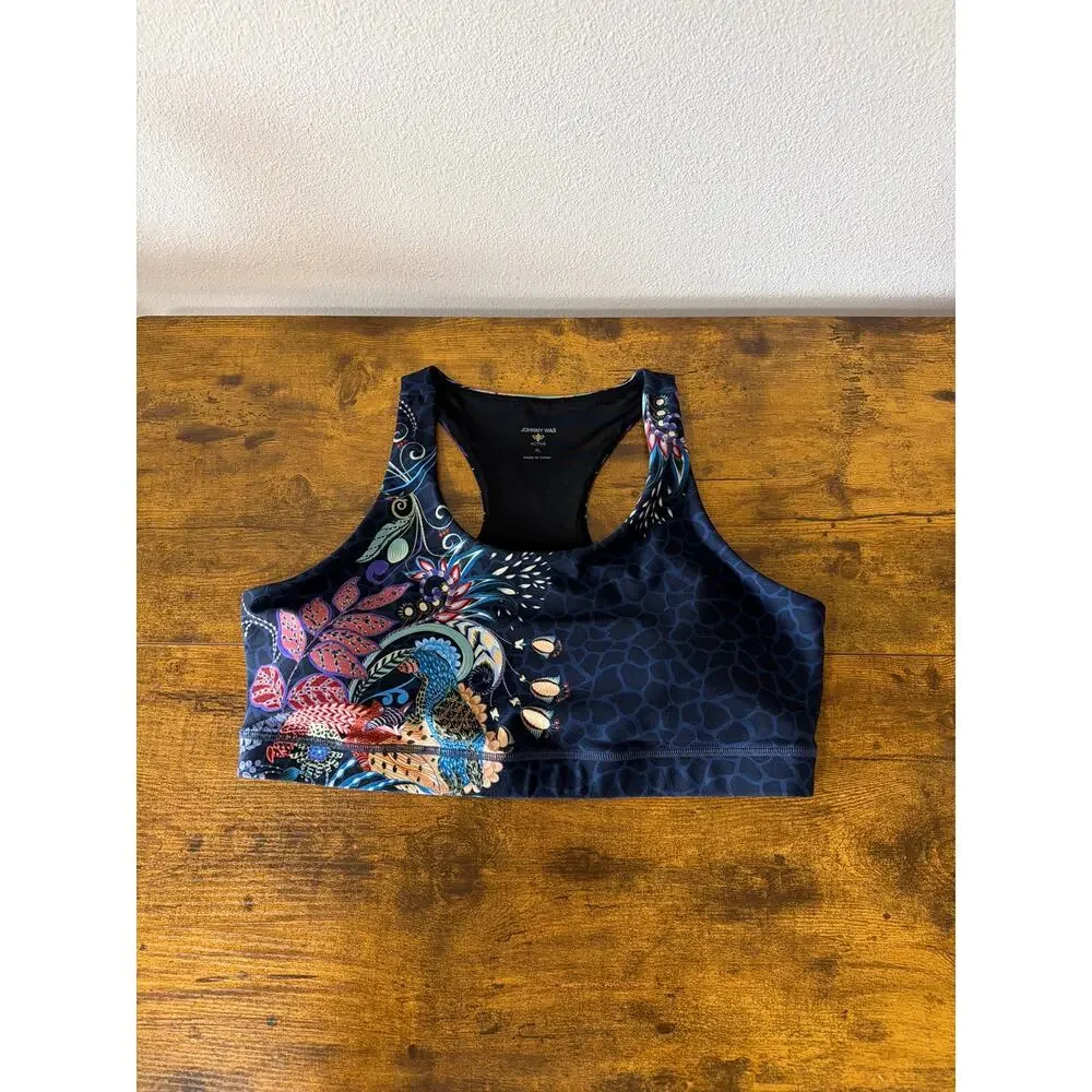 Johnny Was Active Seabrock Bee Active Racer Back Sports Bra XL EUC